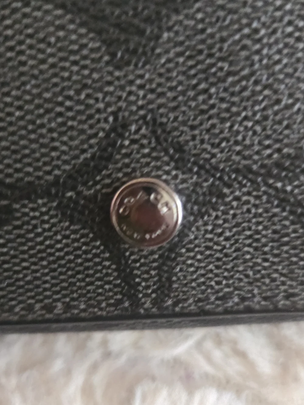 Coach Black Signature Card & Key Holder with Snap